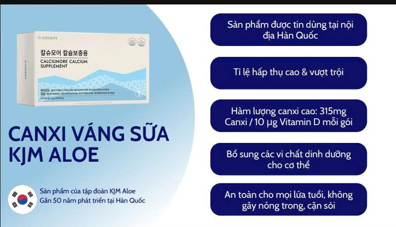 Canxi Váng Sữa KJM Aloe - giới thiệu sản phẩm